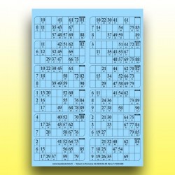 83 plaques de 12 cartons de loto (numérotation aléatoire) au Palais du Loto