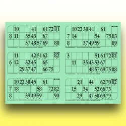 166 grandes plaques de 6 cartons de loto (numérotation aléatoire) au Palais du Loto