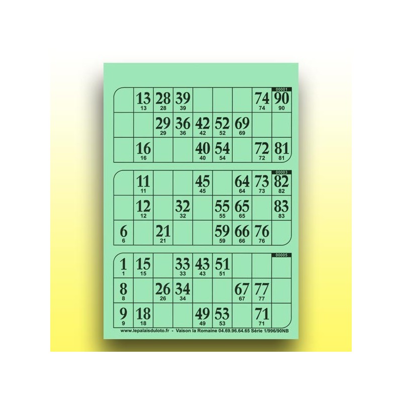 333 plaques de 3 cartons de loto 250 g au Palais du Loto