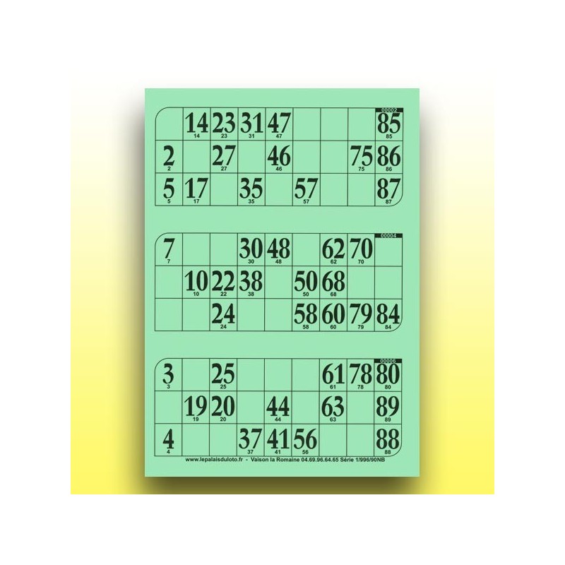 333 plaques de 3 cartons de loto 250 g au Palais du Loto