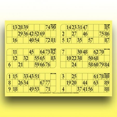 Jeu Société Adulte Plaque De Loto 6 Grilles Bleu - Carton Rigide 1mm - 29x20cm - Pour Parties De Loto Traditionnel - Jeu Familial Jeu Loto Traditionnel
