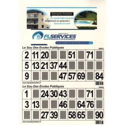 500 plaques de 2 cartons de loto Mega Pub 250 g