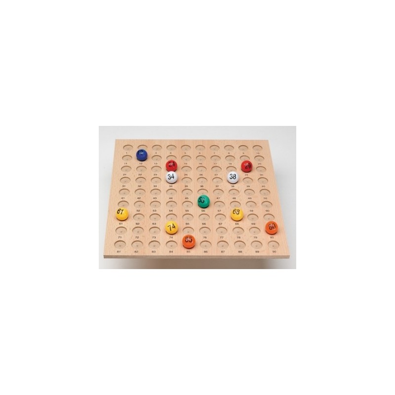 Plateau de loto en bois pour boules de loto Ø 18 à 25 mm