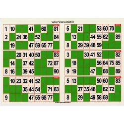 Au Palais du Loto, 1000 grilles de loto en couleur 250 g en plaque avec cases bleues