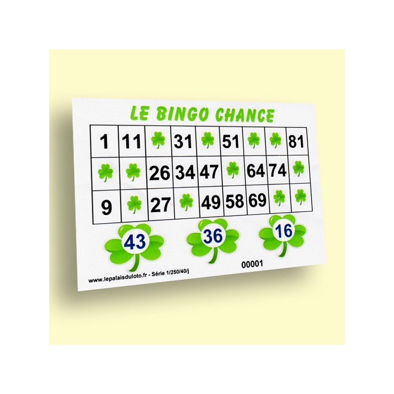 La grille de loto bingo camping , une partie spéciale du Palais du