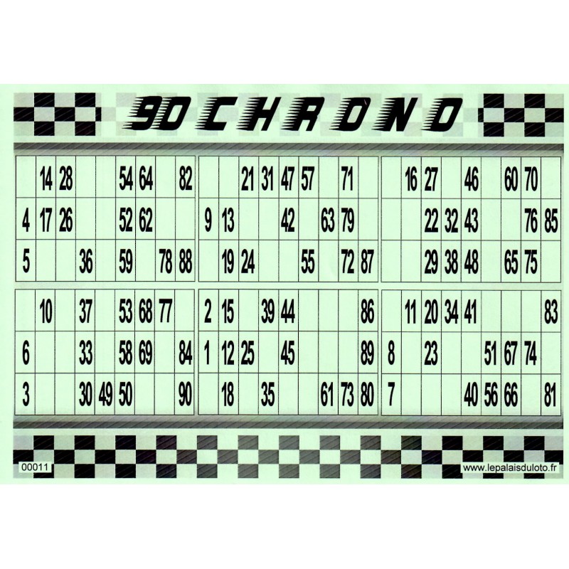 90 Chrono en vert, en jaune, en bleu et en rose - Palais du Loto. 