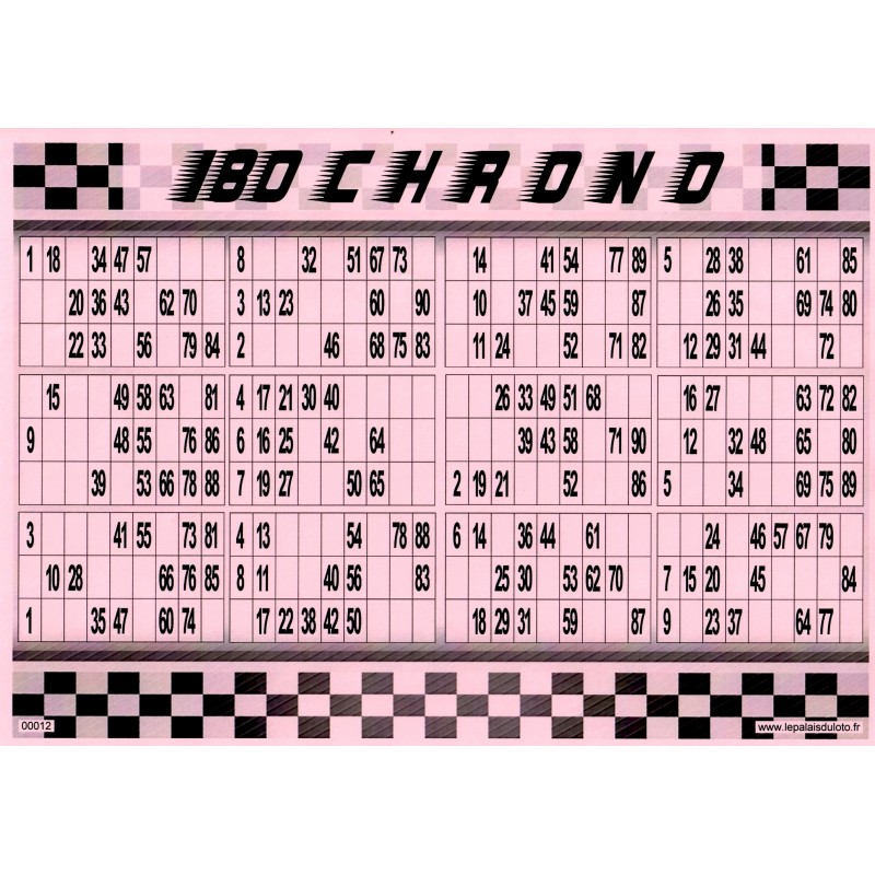 180 Chrono en vert, en jaune, en bleu et en rose - Palais du Loto.