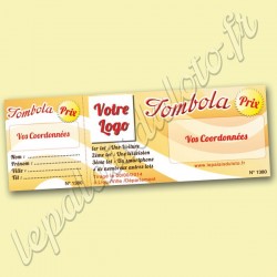 20 carnets de tombola de 5 tickets avec personnalisation (en vert).