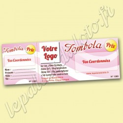 12 carnets de tombola de 20 tickets avec personnalisation (en vert).