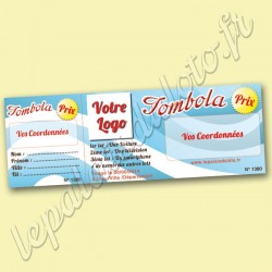 12 carnets de tombola de 20 tickets avec personnalisation (en vert).