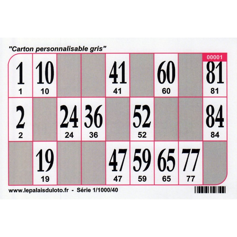 1000 Cartons de loto Bristol 250 g couleur - vert : au Palais du Loto