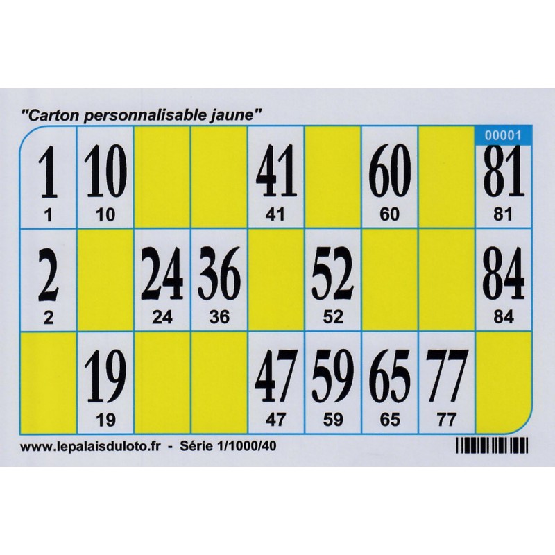 1000 Cartons de loto Bristol 250 g couleur - vert : au Palais du Loto