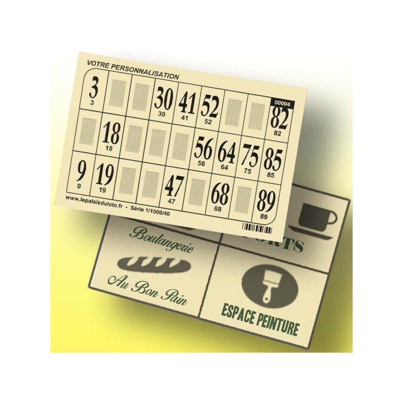 1000 cartons de loto bristol 250 gr publicitaires couleur bleue