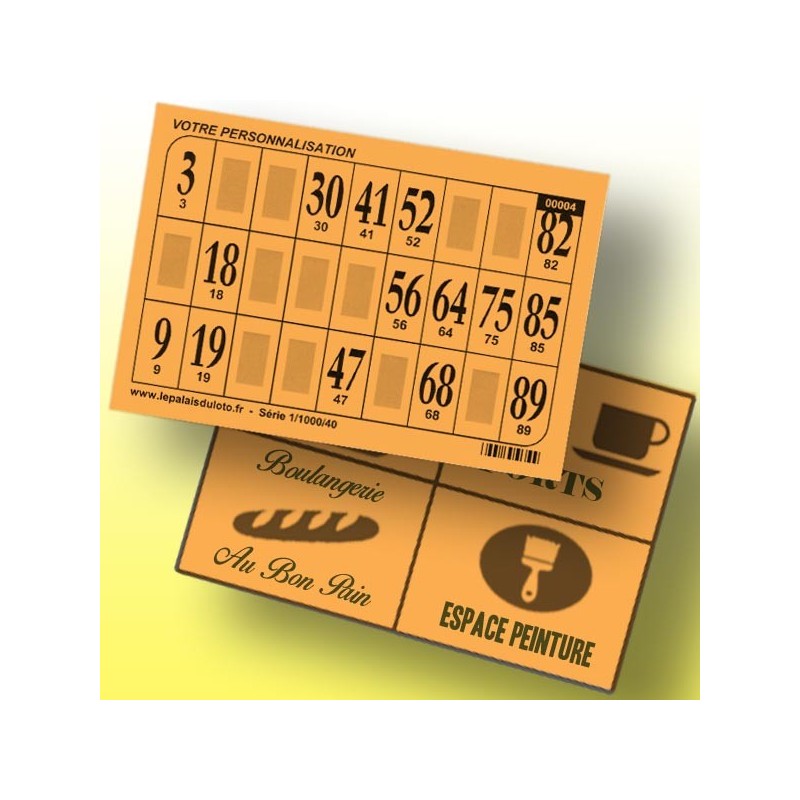 1000 cartons de loto bristol 250 gr publicitaires couleur bleue