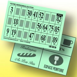 1000 cartons de loto bristol 250 gr publicitaires couleur bleue