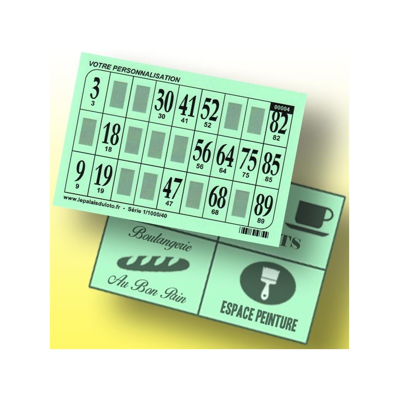 1000 cartons de loto bristol 250 gr publicitaires couleur bleue