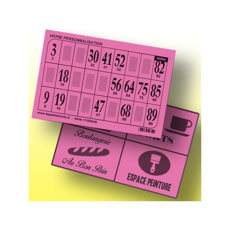 1000 cartons de loto bristol 250 gr publicitaires couleur bleue