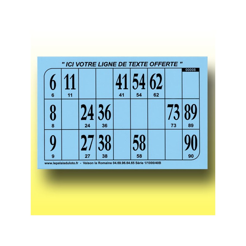 1000 Cartons de loto Bristol 250 g avec personnalisation offerte !