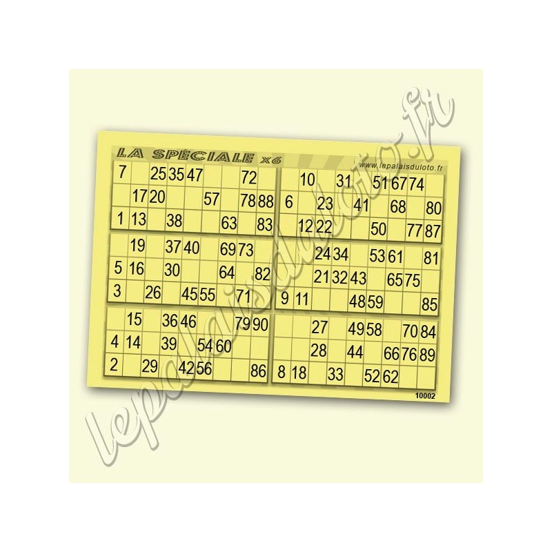 La spéciale x 6 sur fond bleu - Palais du Loto. 