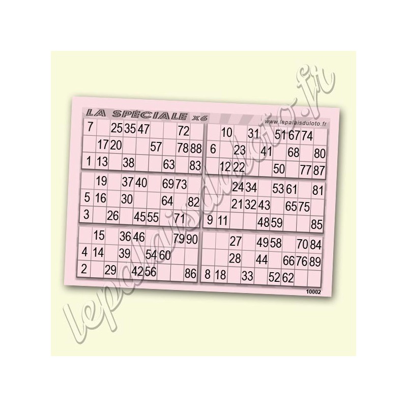 La spéciale x 6 sur fond bleu - Palais du Loto. 