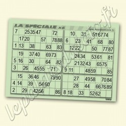 La spéciale x 6 sur fond bleu - Palais du Loto. 