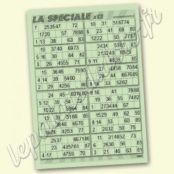 La spéciale x 12 avec les 2 fois les 90 numéros, sur fond bleu - Palais du Loto.