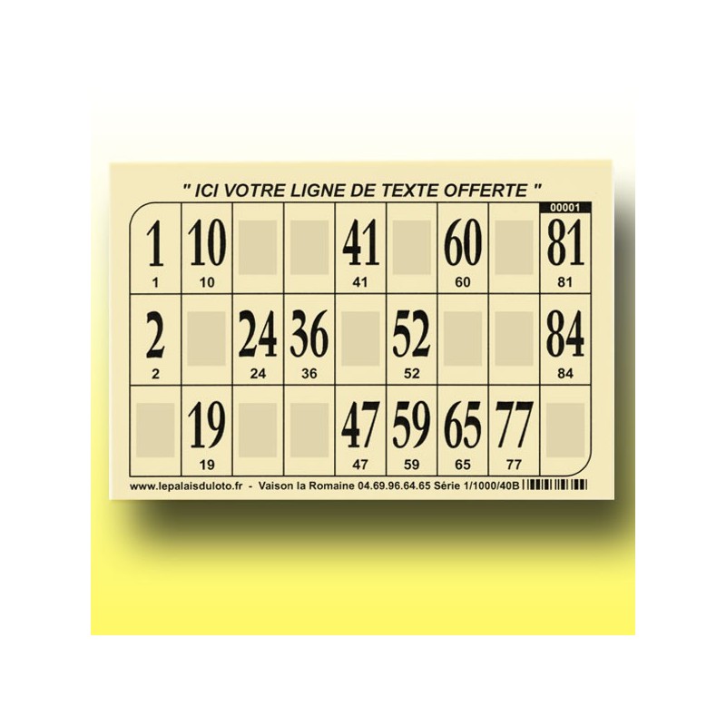 1000 cartons de loto Bristol 250 gr : panaché de couleurs