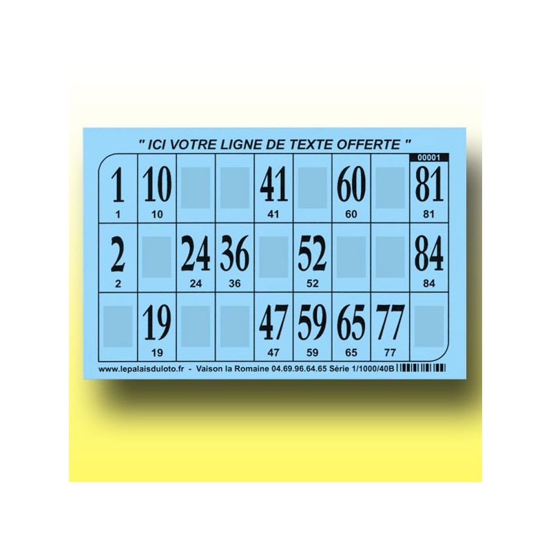 1000 cartons de loto Bristol 250 gr : panaché de couleurs