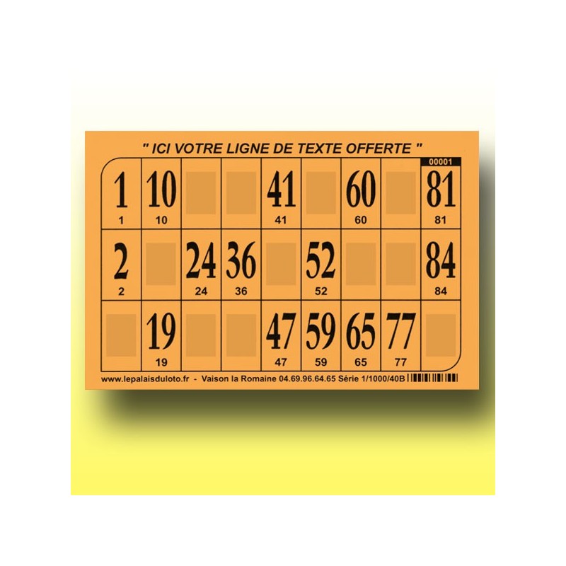 1000 cartons de loto Bristol 250 gr : panaché de couleurs