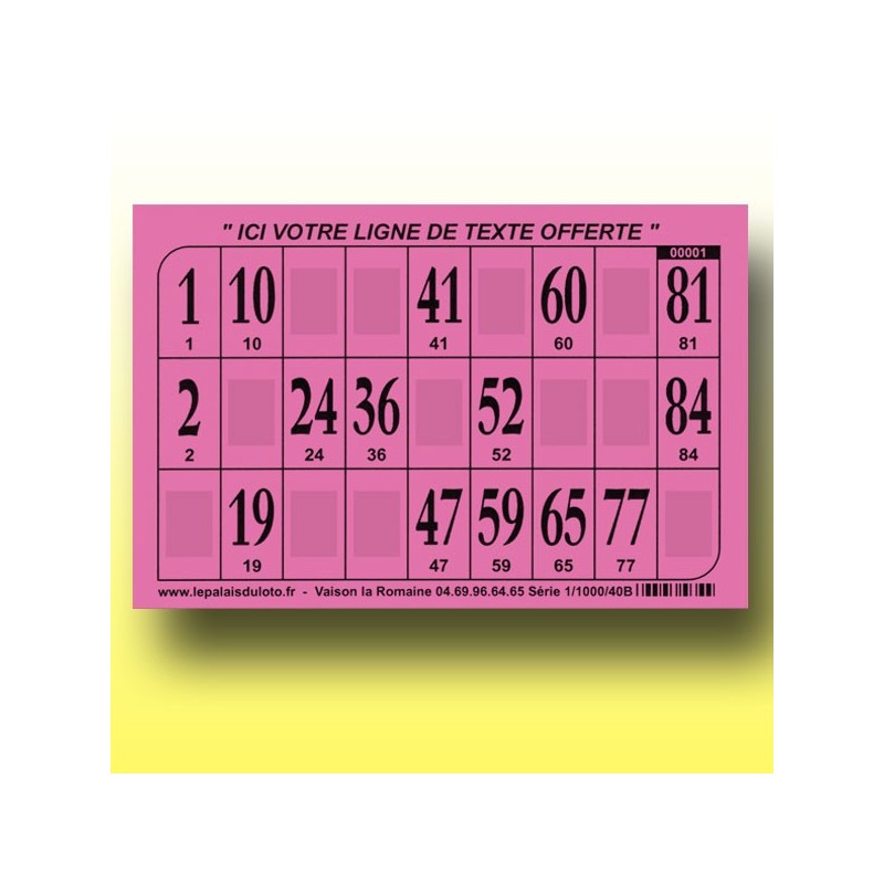 1000 cartons de loto Bristol 250 gr : panaché de couleurs