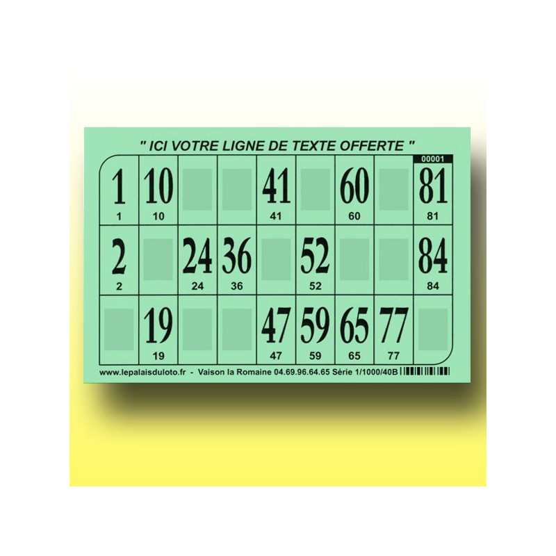 1000 cartons de loto Bristol 250 gr : panaché de couleurs