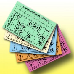 Au Palais du Loto, 1000 cartons de loto rigides 1 mm - 900 g à tamponner