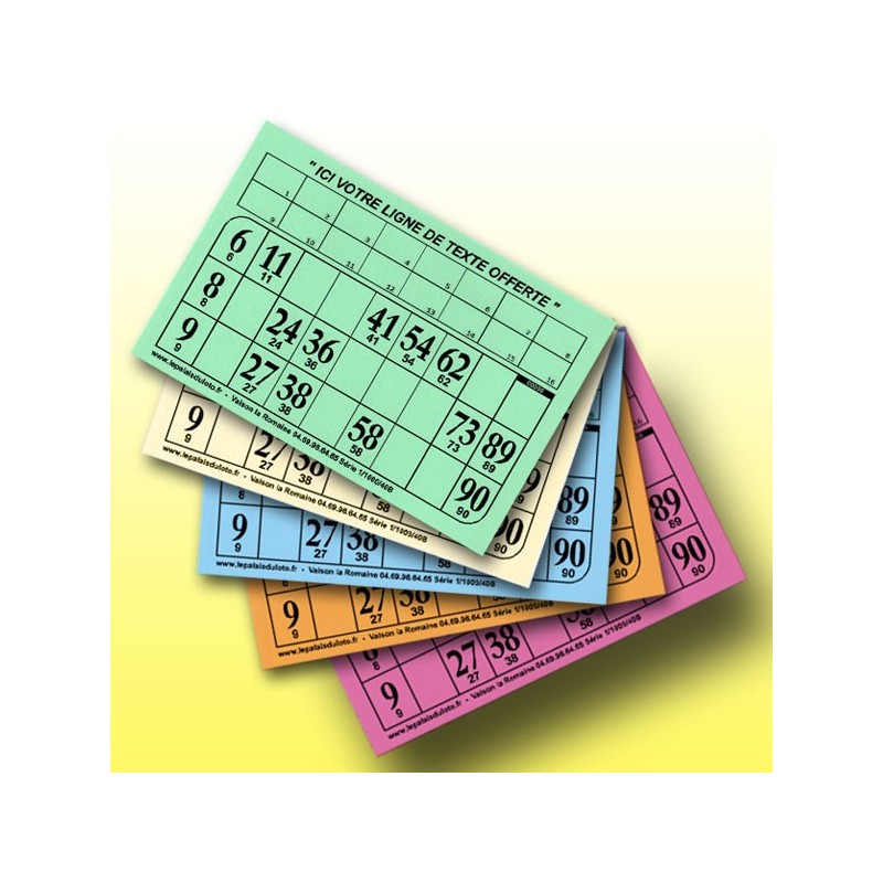 Au Palais du Loto, 1000 cartons de loto rigides 1 mm - 900 g à tamponner