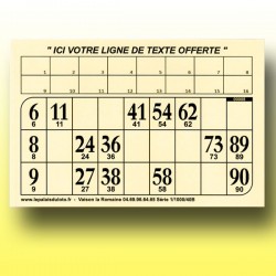 Au Palais du Loto, 1000 cartons de loto très épais 2 mm - 1300 g à tamponner