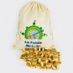 Sac de tirage pour jetons de loto en buis ou en plastique