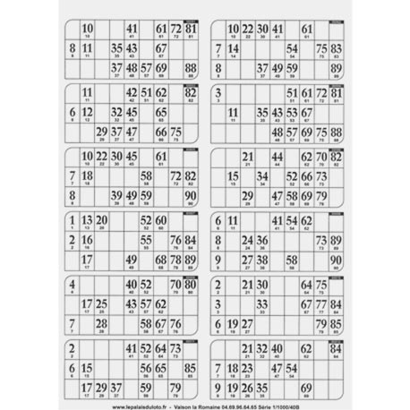 504 Cartons Loto Troquelés Réutilisables - Cartes Bingo Numérotées Pour Famille Et Associations